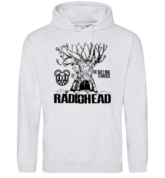 Чоловіча толстовка (худі) Daily mail staircase Radiohead Сірий меланж фото