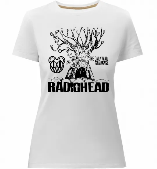 Жіноча преміум футболка Daily mail staircase Radiohead Білий фото