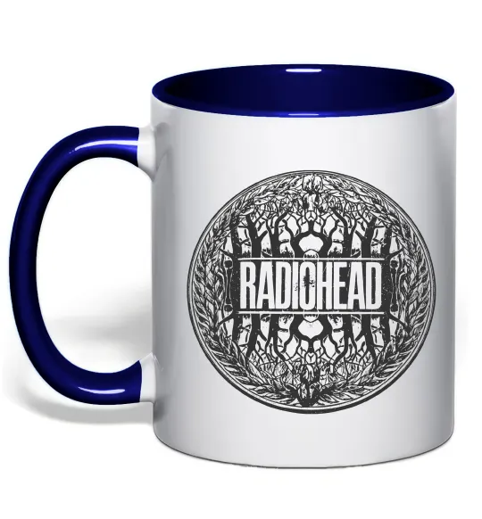 Чашка з кольоровою ручкою Radiohead art Глибокий темно-синій фото