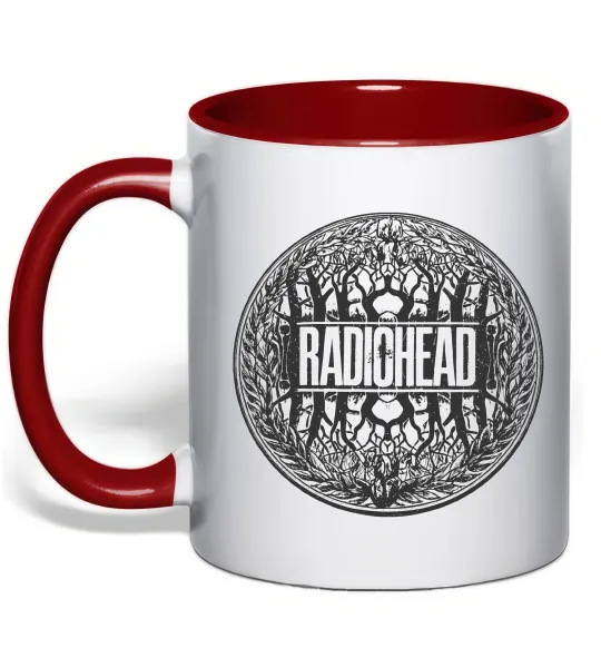 Чашка з кольоровою ручкою Radiohead art Червоний фото