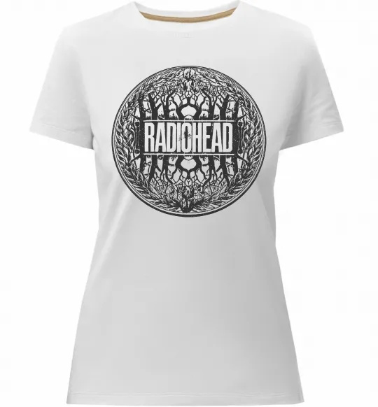 Жіноча преміум футболка Radiohead art Білий фото
