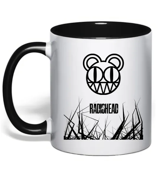 Чашка з кольоровою ручкою Radiohead Чорний фото