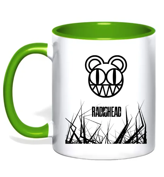 Чашка з кольоровою ручкою Radiohead Лаймовий фото