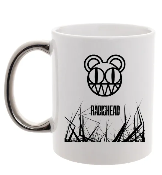Чашка з кольоровою ручкою Radiohead Срібло фото