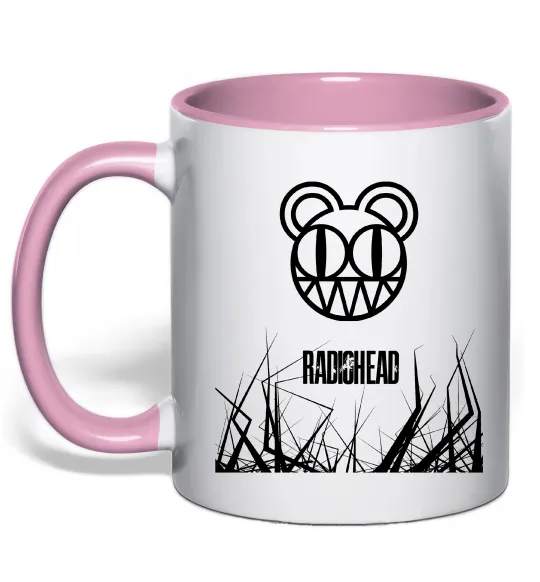 Чашка з кольоровою ручкою Radiohead Ніжно рожевий фото