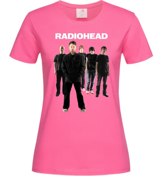 Жіноча футболка Radiohead band Яскраво-рожевий фото