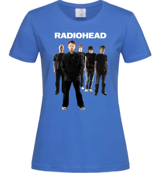 Жіноча футболка Radiohead band Яскраво-синій фото