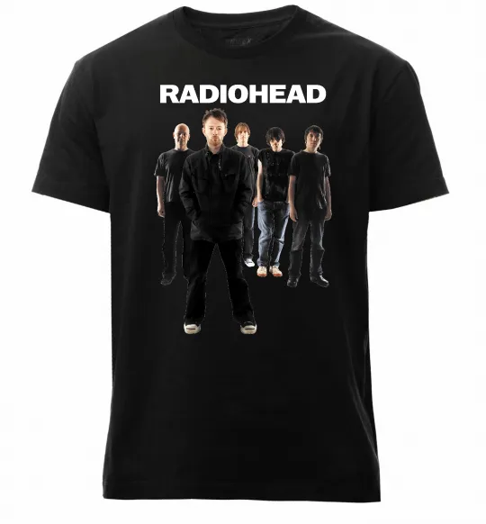 Чоловіча преміум футболка Radiohead band Чорний фото