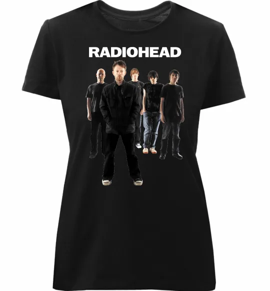 Жіноча преміум футболка Radiohead band Чорний фото