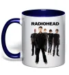 Чашка з кольоровою ручкою Radiohead band Глибокий темно-синій фото