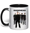 Чашка з кольоровою ручкою Radiohead band Чорний фото