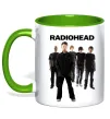 Чашка з кольоровою ручкою Radiohead band Зелений фото