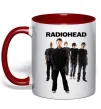 Чашка з кольоровою ручкою Radiohead band Червоний фото