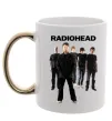 Чашка з кольоровою ручкою Radiohead band Золото фото