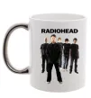Чашка з кольоровою ручкою Radiohead band Срібло фото
