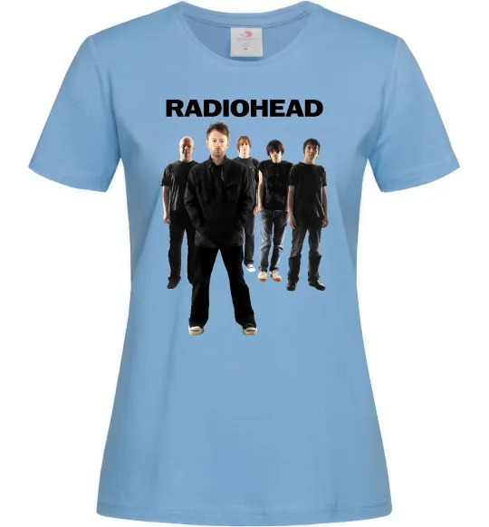 Жіноча футболка Radiohead band Блакитний фото