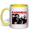 Чашка з кольоровою ручкою Radiohead photo Сонячно жовтий фото