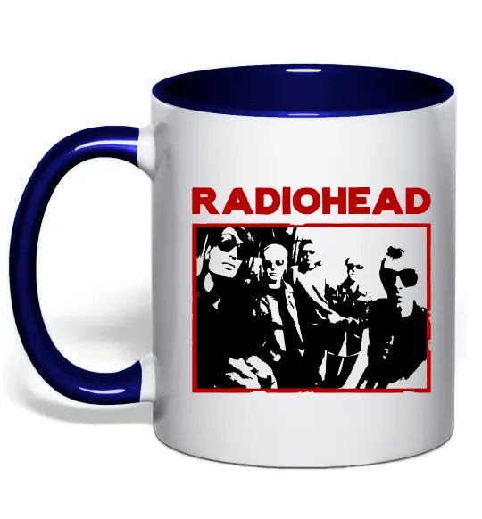 Чашка з кольоровою ручкою Radiohead photo Глибокий темно-синій фото