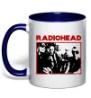 Чашка з кольоровою ручкою Radiohead photo Глибокий темно-синій фото