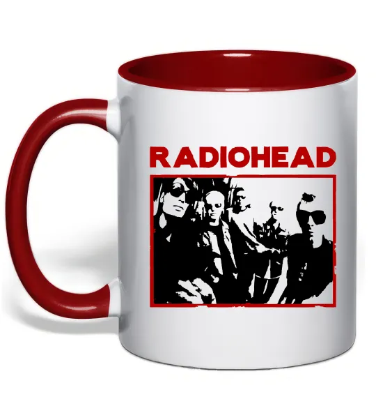 Чашка з кольоровою ручкою Radiohead photo Червоний фото