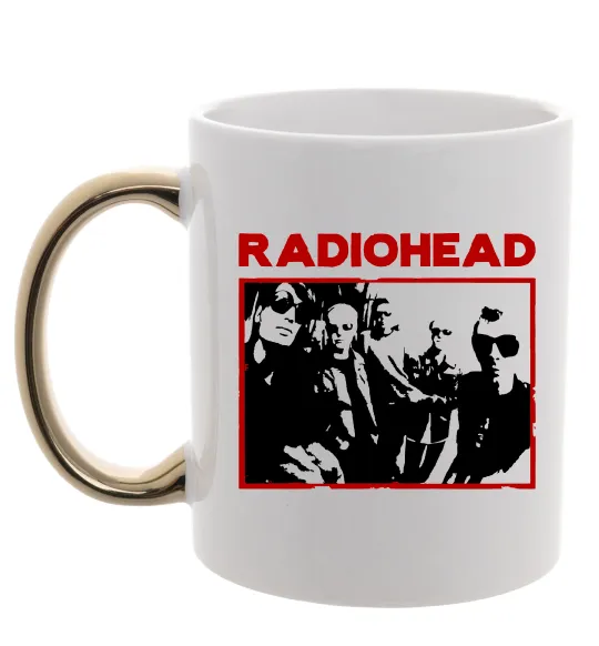 Чашка з кольоровою ручкою Radiohead photo Золото фото