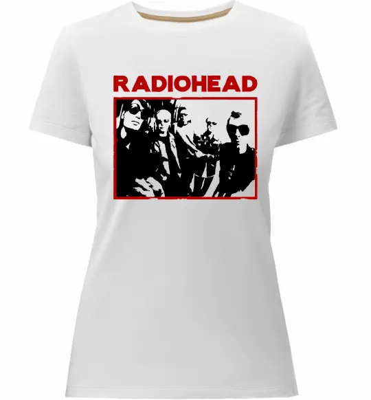 Жіноча преміум футболка Radiohead photo Білий фото
