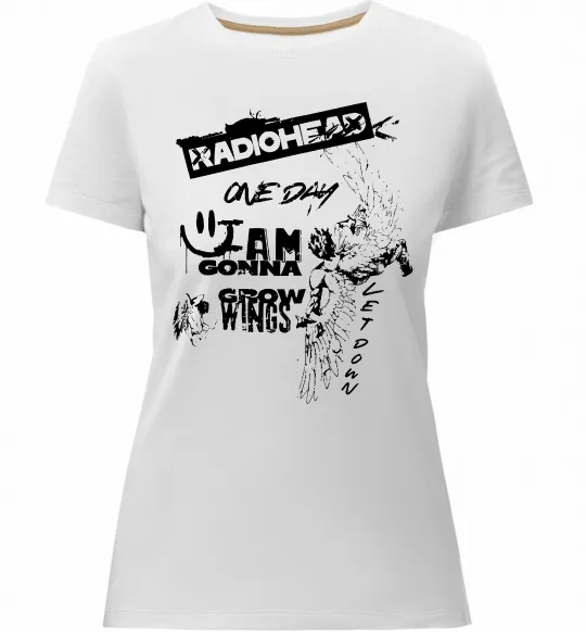 Жіноча преміум футболка Radiohead let down Білий фото