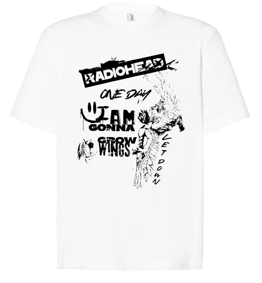 Футболка Оверсайз Radiohead let down Белый фото