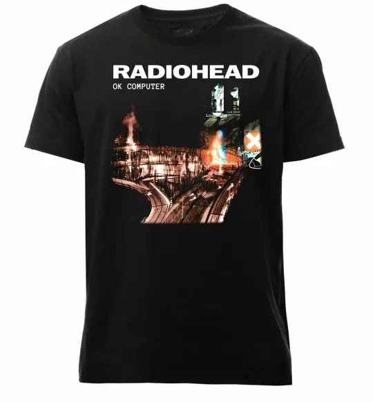 Чоловіча преміум футболка Radiohead ok computer Чорний фото