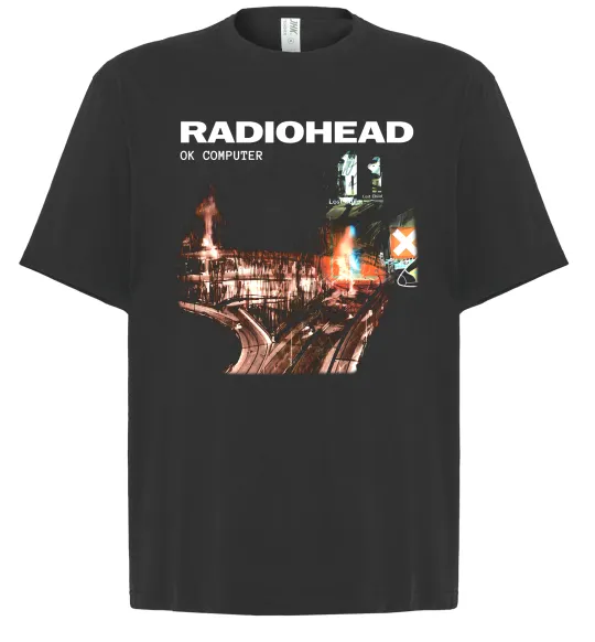 Футболка Оверсайз Radiohead ok computer Черный фото