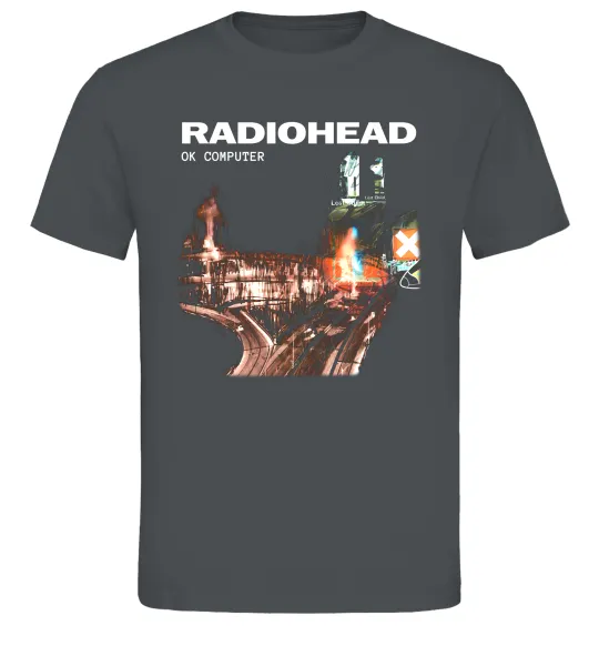 Мужская футболка Radiohead ok computer Графит фото