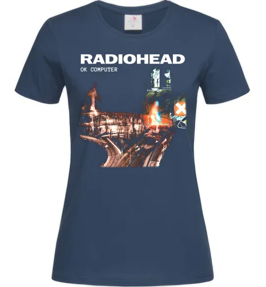 Жіноча футболка Radiohead ok computer Темно-синій фото