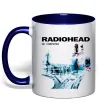 Чашка с цветной ручкой Radiohead ok computer Глубокий темно-синий фото