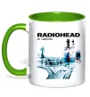 Чашка с цветной ручкой Radiohead ok computer Зеленый фото