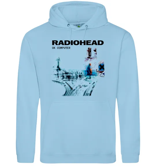 Жіноча толстовка (худі) Radiohead ok computer Блакитний фото