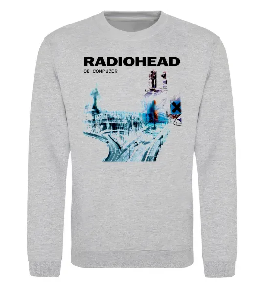 Світшот Radiohead ok computer Сірий меланж фото