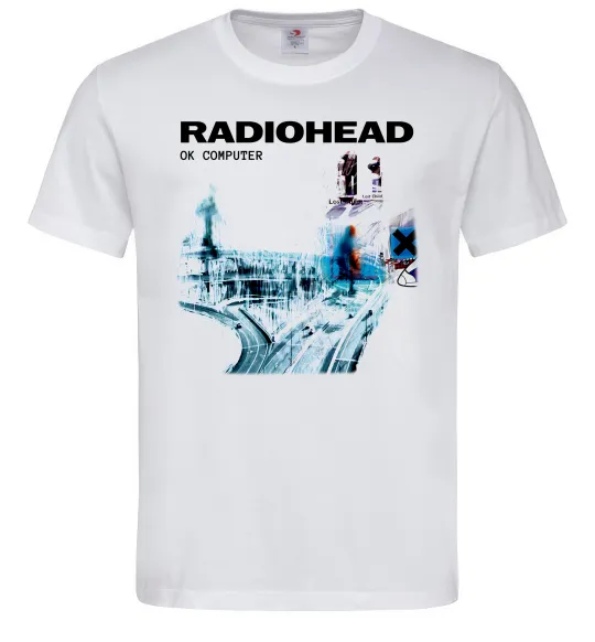 Мужская футболка Radiohead ok computer Белый фото