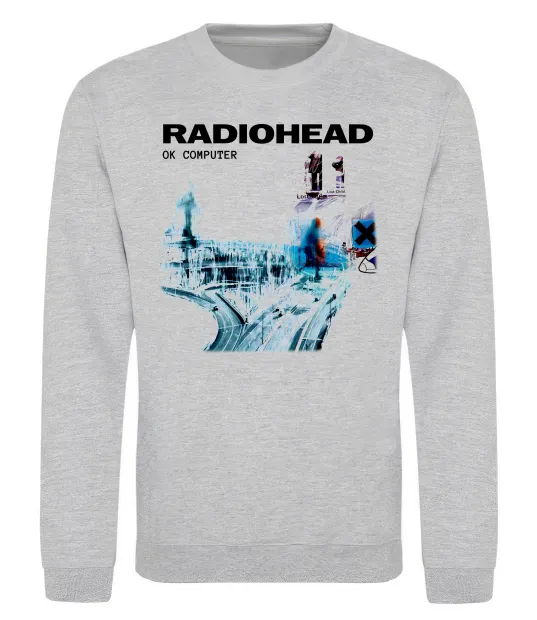 Світшот Radiohead ok computer Сірий меланж фото