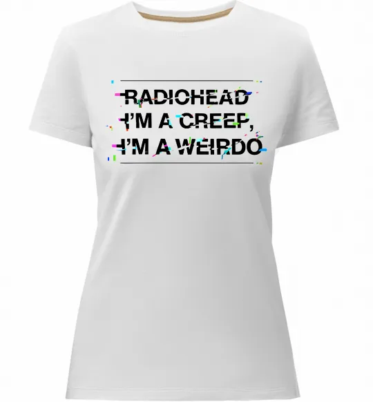Женская премиум футболка Radiohead Creep Белый фото