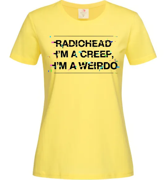 Женская футболка Radiohead Creep Лимонный фото