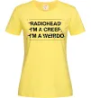 Женская футболка Radiohead Creep Лимонный фото