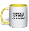 Чашка с цветной ручкой Radiohead Creep Солнечно желтый фото