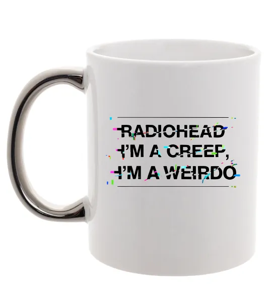 Чашка с цветной ручкой Radiohead Creep Серебро фото