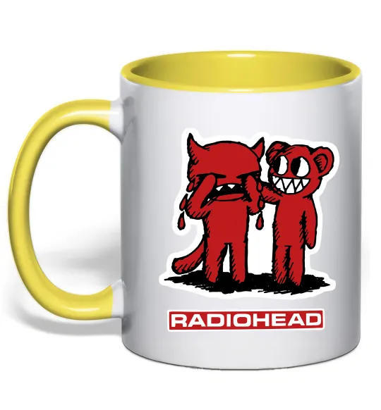 Чашка с цветной ручкой Radiohead amnesiac Солнечно желтый фото