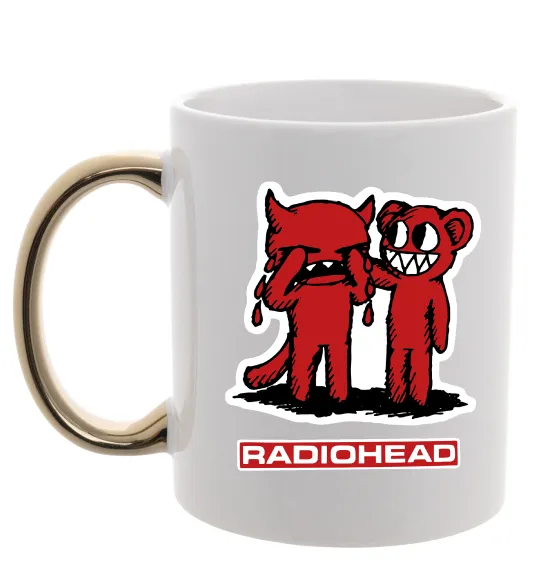 Чашка с цветной ручкой Radiohead amnesiac Золото фото