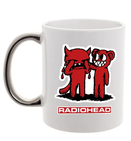 Чашка с цветной ручкой Radiohead amnesiac Серебро фото