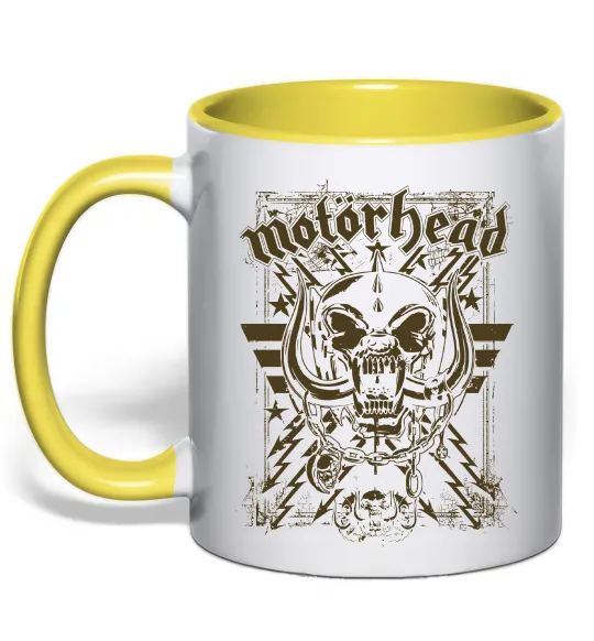 Чашка з кольоровою ручкою Motorhead Сонячно жовтий фото