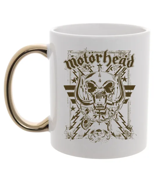 Чашка з кольоровою ручкою Motorhead Золото фото