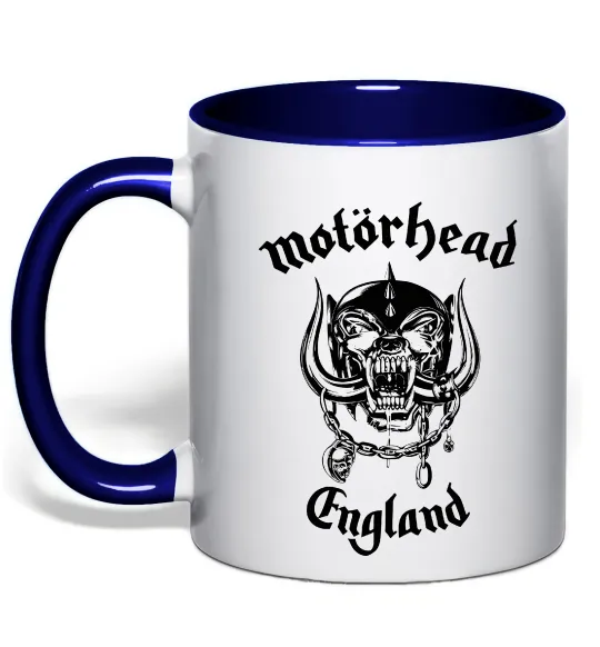 Чашка з кольоровою ручкою Motorhead England Глибокий темно-синій фото