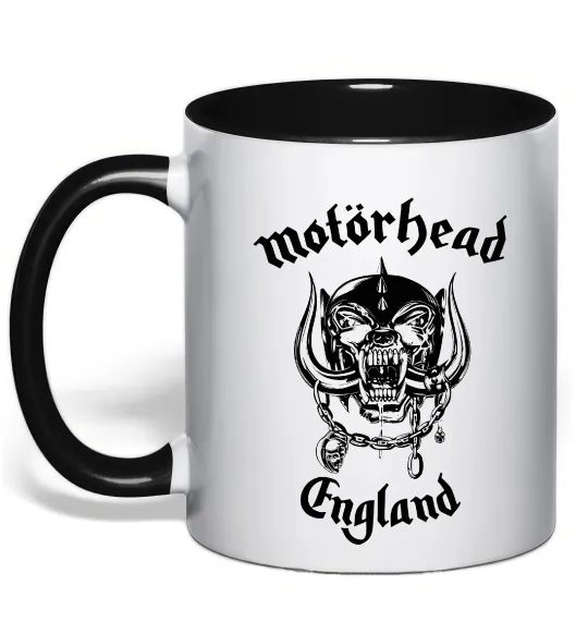 Чашка з кольоровою ручкою Motorhead England Чорний фото